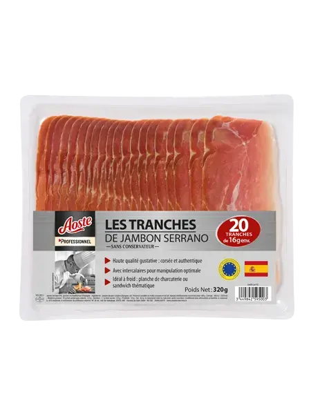 Les tranches de Jambon Serrano Les tranches de Jambon Serrano, Aoste Professionnel