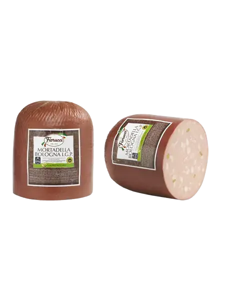 La mortadelle Bologna IGP pistachée (cal.22) en 1/2, Fiorucci La mortadelle Bologna IGP pistachée (cal.22) en 1/2, Fiorucci, Fiorucci
