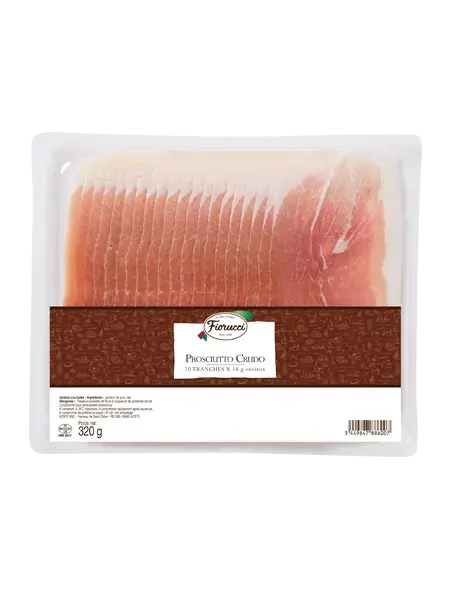 Prosciutto Crudo 20 tranches avec intercalaires Prosciutto Crudo 20 tranches avec intercalaires, Fiorucci