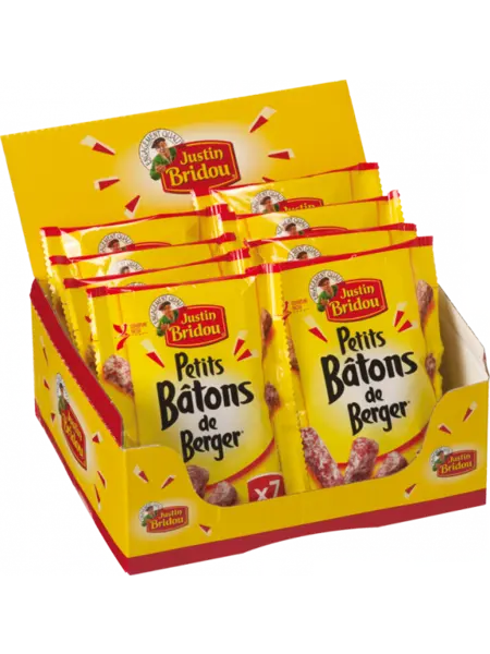 Boîte snacking 8 sachets de Petits Bâtons de Berger, Justin Bridou Boîte snacking 8 sachets de Petits Bâtons de Berger, Justin Bridou, Justin-Bridou