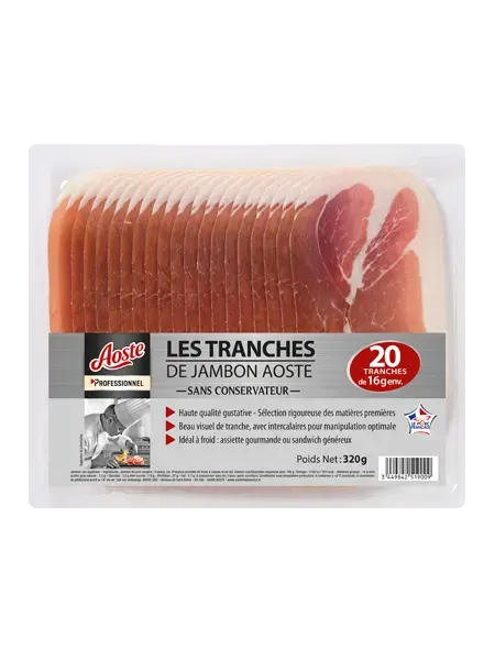 Le jambon 20 tranches fines Le jambon 20 tranches fines, Aoste Professionnel